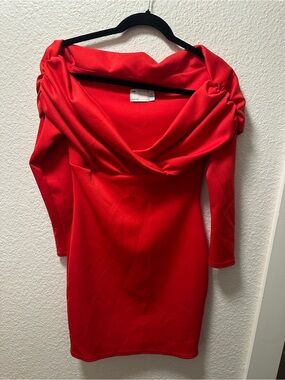 ASOS DESIGN Red Off Shoulder dress